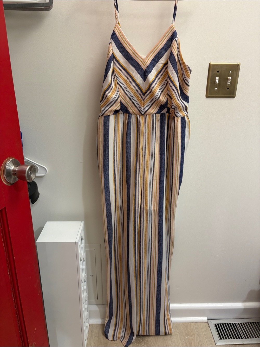 Xhilaration striped summer jumpsuit Blue, Pink, Gold, White - size XL